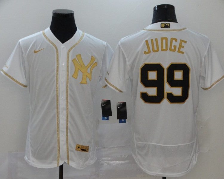 Men's New York Yankees Aaron Judge #99 White Jersey