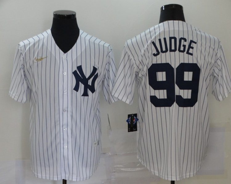 Men's New York Yankees Aaron Judge #99 White Jersey