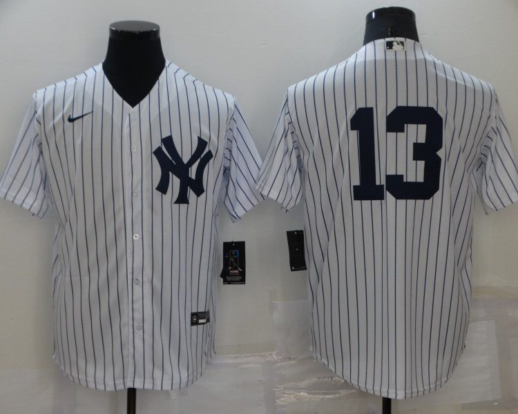 Men's New York Yankees Alex Rodriguez #13 White Name Jersey