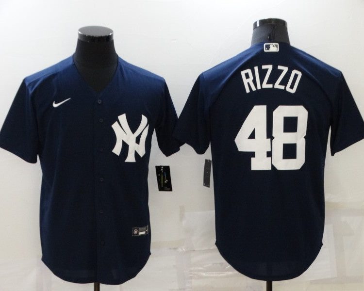 Men's New York Yankees Anthony Rizzo #48 Navy Baseball Jersey