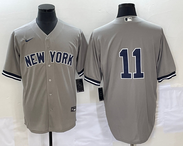 Men's New York Yankees Anthony Volpe #11 Gray Name Jersey