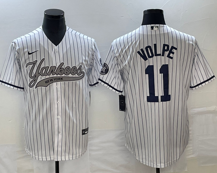 Men's New York Yankees Anthony Volpe #11 White Jersey Joint Edition