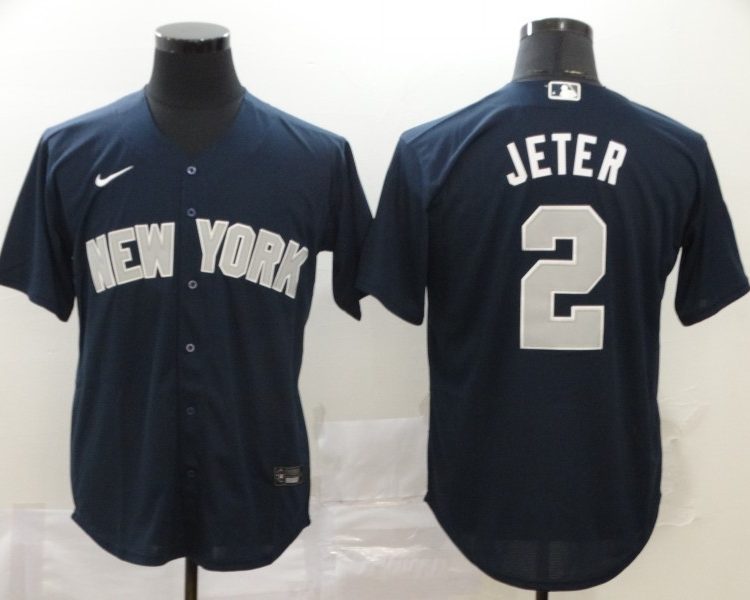 Men's New York Yankees Derek Jeter #2 Navy Jersey