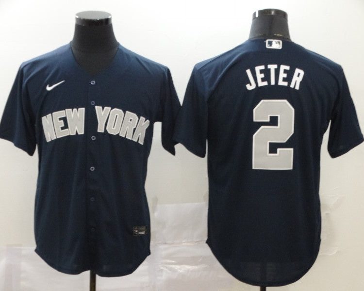 Men's New York Yankees Derek Jeter #2 Navy Jersey