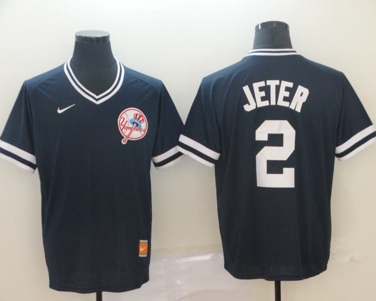 Men's New York Yankees Derek Jeter #2 Navy Stitched Jersey