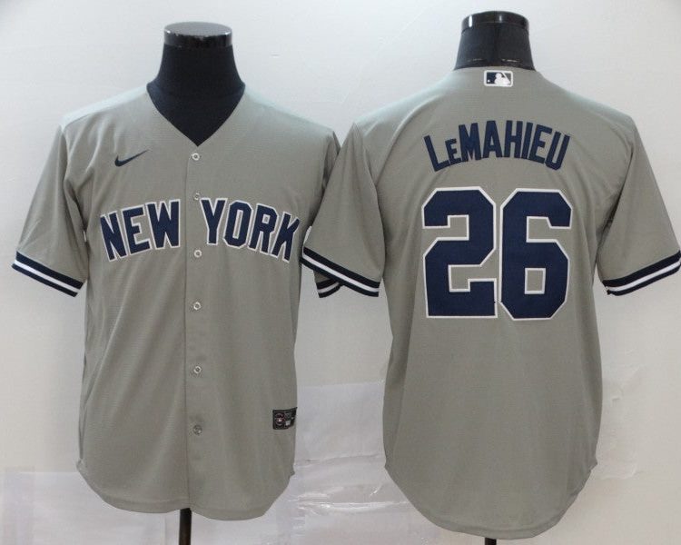 Men's New York Yankees DJ LeMahieu #26 Gray Baseball Jersey