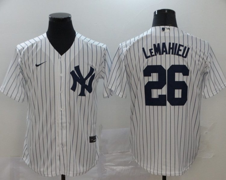 Men's New York Yankees DJ LeMahieu #26 White Baseball Jersey