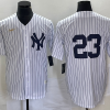 Men's New York Yankees Don Mattingly #23 White Name Jersey