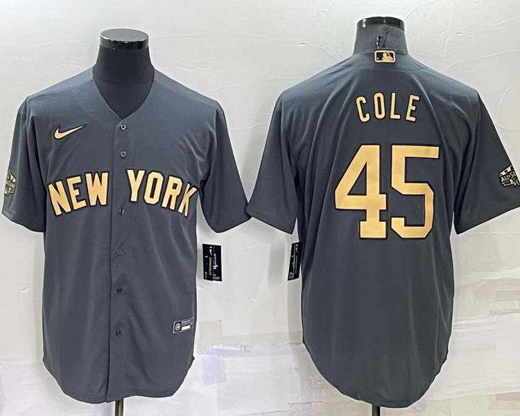 Men's New York Yankees Gerrit Cole #45 Gray Jersey