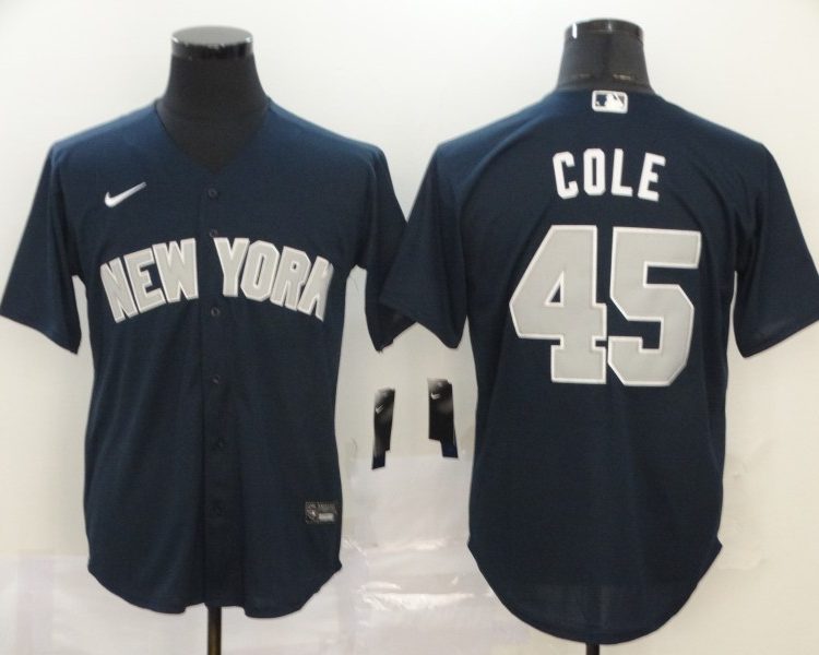Men's New York Yankees Gerrit Cole #45 Navy Baseball Jersey