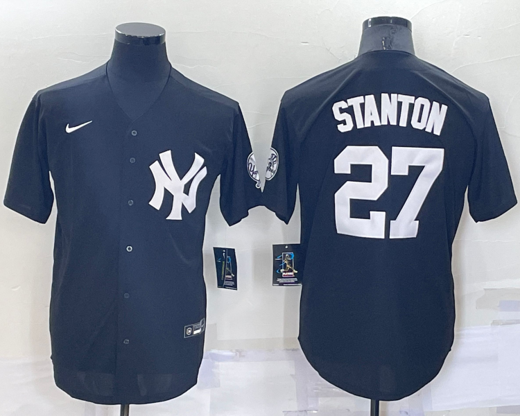 Men's New York Yankees Giancarlo Stanton #27 Black Baseball Jersey