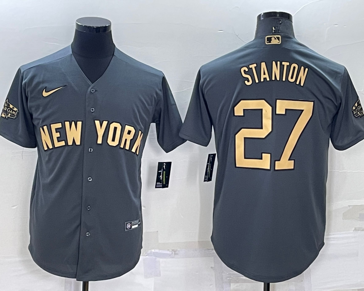 Men's New York Yankees Giancarlo Stanton #27 Gray Jersey