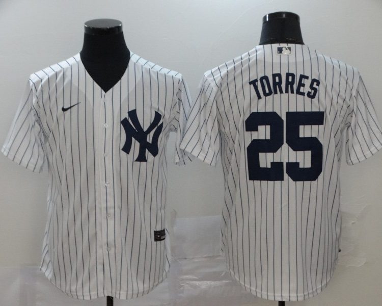 Men's New York Yankees Gleyber Torres #25 White Baseball Jersey