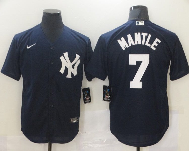 Men's New York Yankees Mickey Mantle #7 Navy Baseball Jersey