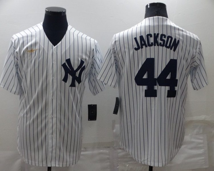 Men's New York Yankees Reggie Jackson #44 White Baseball Jersey