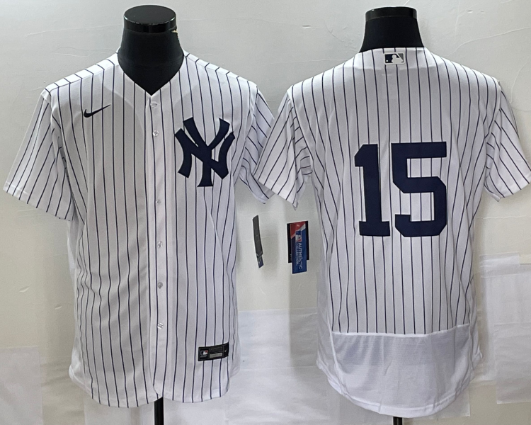 Men's New York Yankees Thurman Munson #15 White Name Jersey