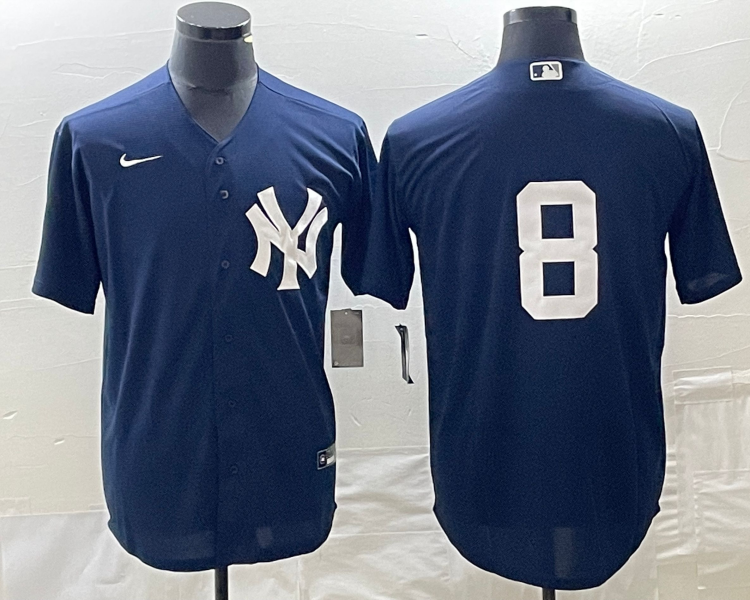Men's New York Yankees Yogi Berra #8 Navy Name Jersey