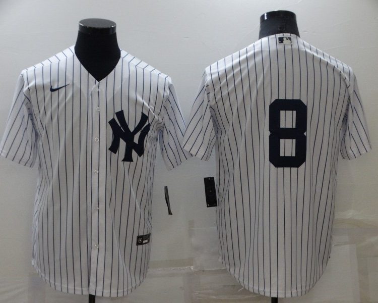 Men's New York Yankees Yogi Berra #8 White Name Jersey