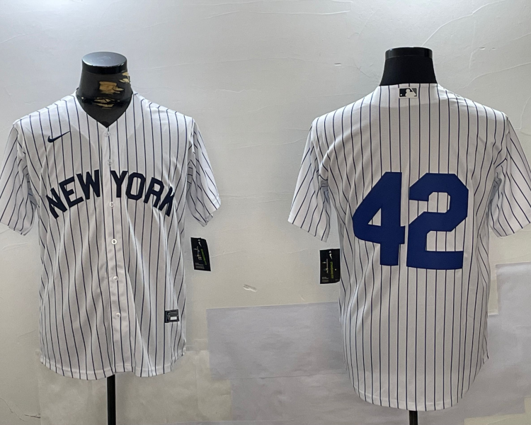 Men's New York Yankees #42 White 2024 Jackie Robinson Day Home Limited Jersey