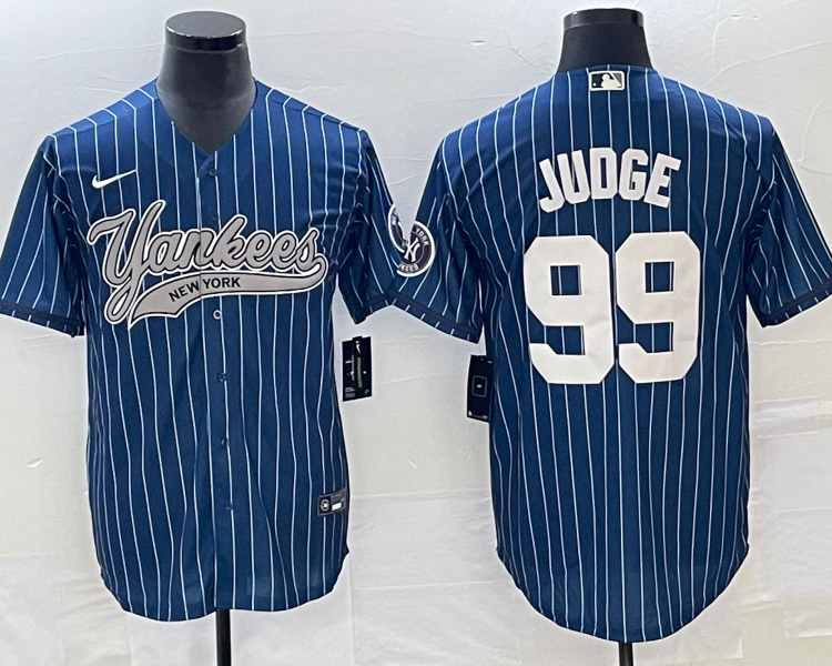 Men's New York Yankees Aaron Judge #99 Blue Jersey Joint Edition