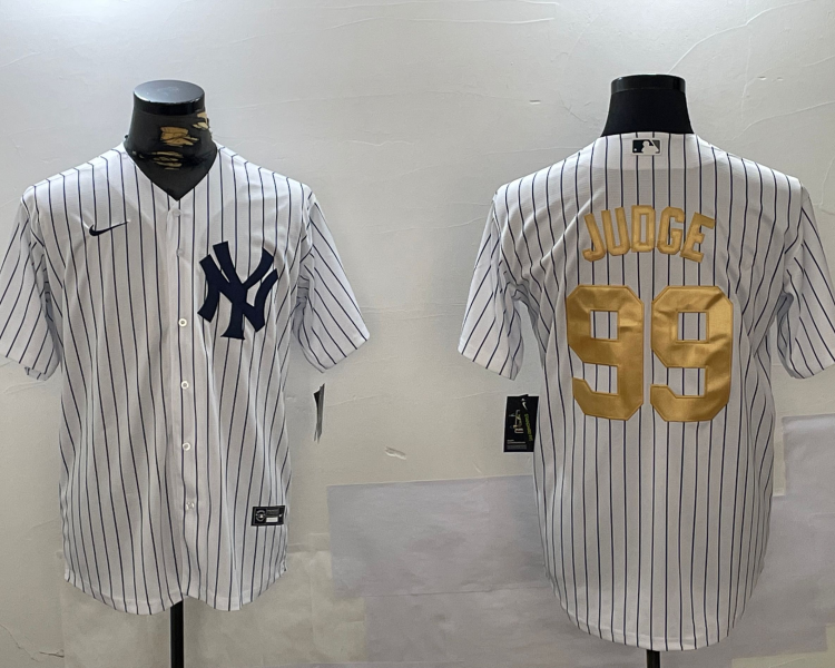 Men's New York Yankees Aaron Judge #99 White Jersey