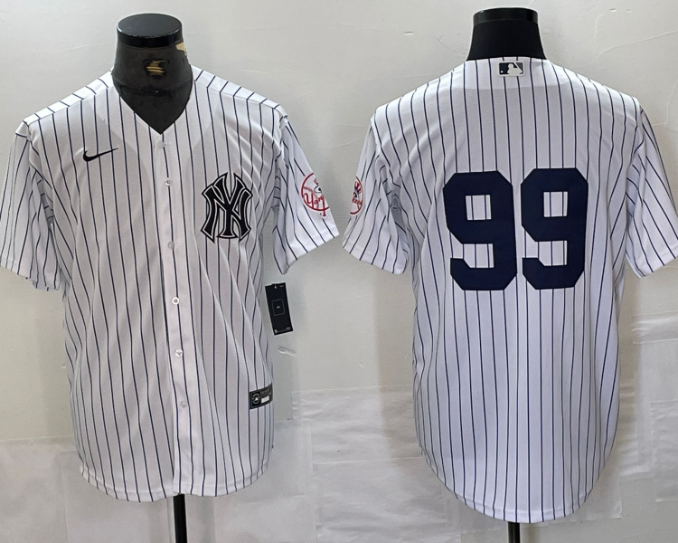 Men's New York Yankees Aaron Judge #99 White Limited Name Jersey