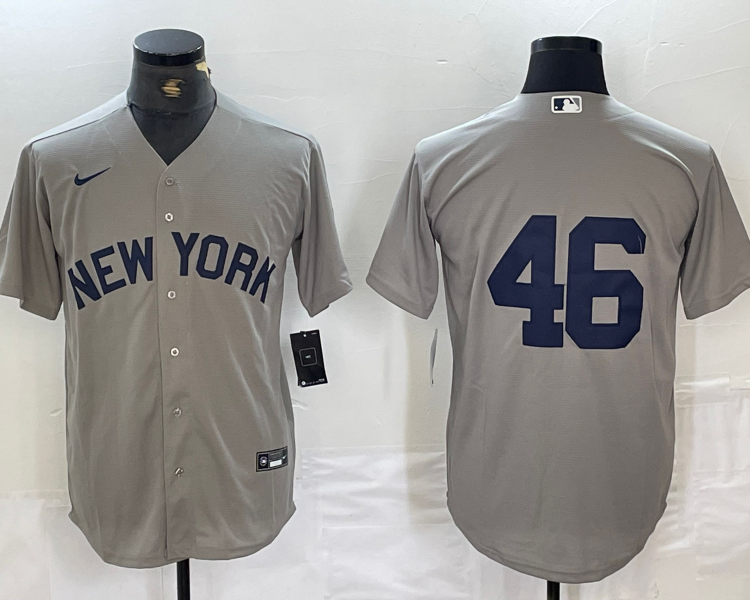 Men's New York Yankees Andy Pettitte #46 Gray Limited Name Jersey