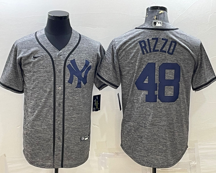 Men's New York Yankees Anthony Rizzo #48 Gray Jersey