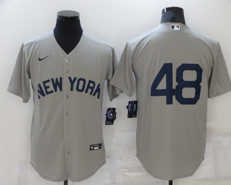 Men's New York Yankees Anthony Rizzo #48 Gray Name Jersey