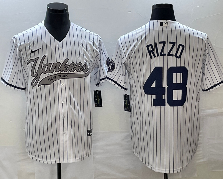 Men's New York Yankees Anthony Rizzo #48 White Jersey Joint Edition