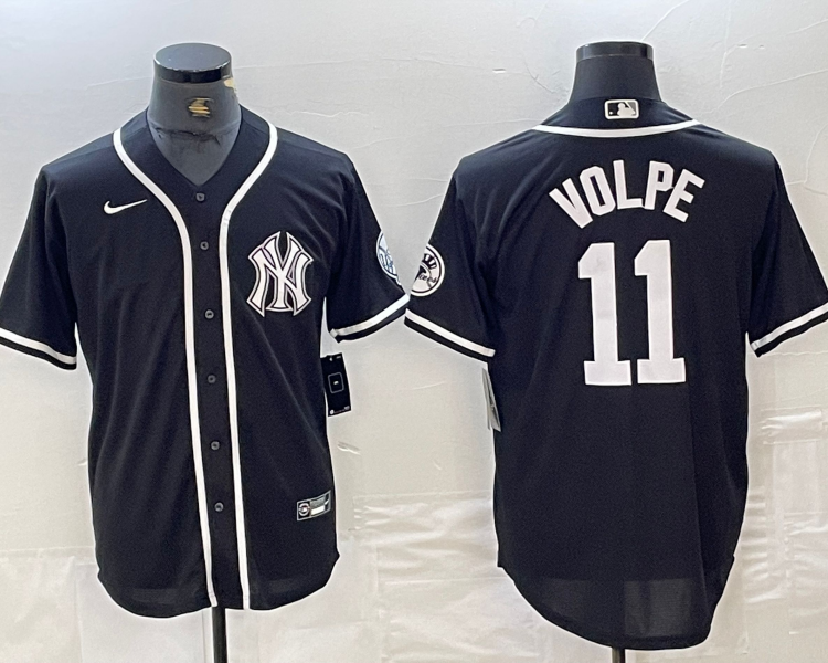 Men's New York Yankees Anthony Volpe #11 Black Limited Jersey
