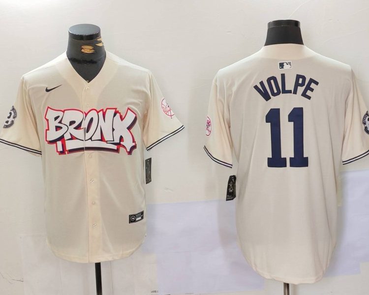 Men's New York Yankees Anthony Volpe #11 Cream Limited Jersey