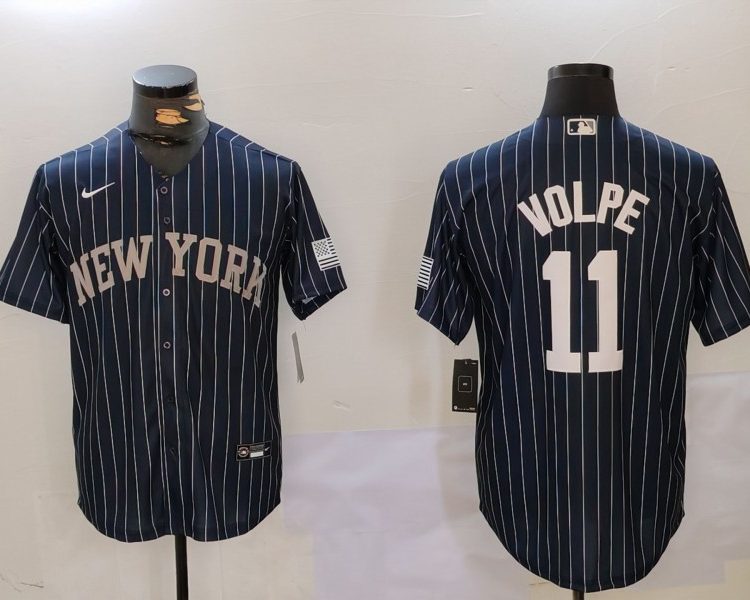 Men's New York Yankees Anthony Volpe #11 Navy Jersey