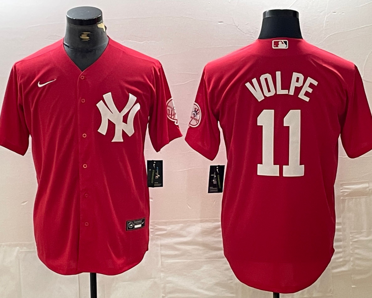 Men's New York Yankees Anthony Volpe #11 Red Jersey