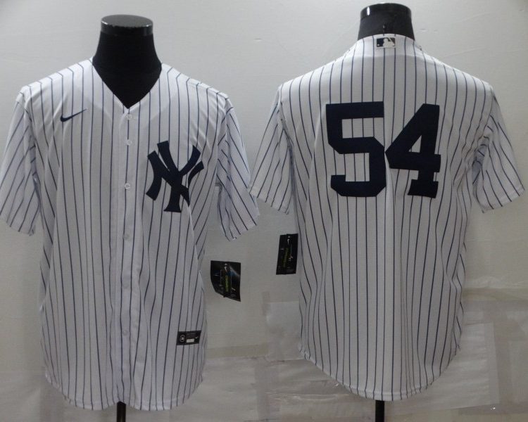 Men's New York Yankees Aroldis Chapman #54 White Name Jersey