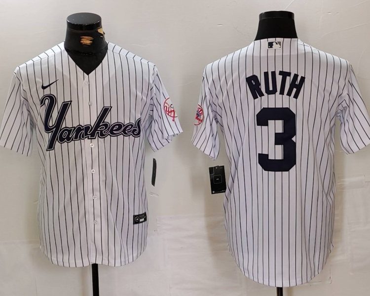 Men's New York Yankees Babe Ruth White Jersey