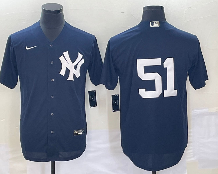 Men's New York Yankees Bernie Williams #51 Navy Name Jersey