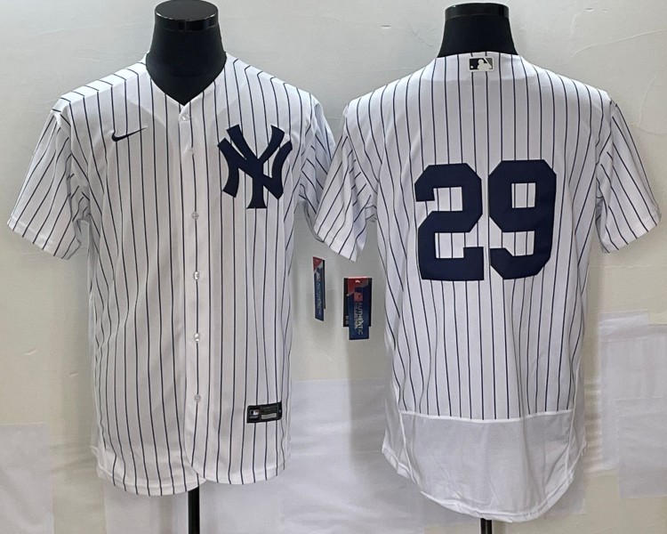 Men's New York Yankees Catfish Hunter #29 White Name Jersey