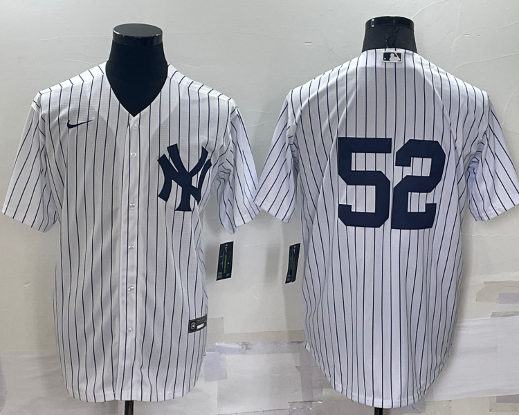 Men's New York Yankees CC Sabathia #52 White Name Jersey