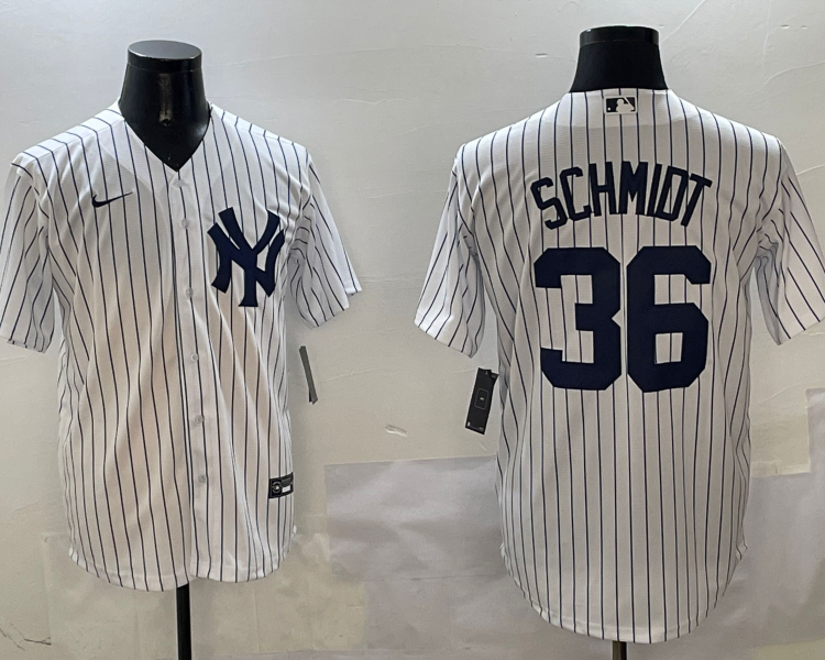 Men's New York Yankees Clarke Schmidt #36 White Home Jersey