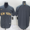 Men's New York Yankees Dark Gray Blank Jersey