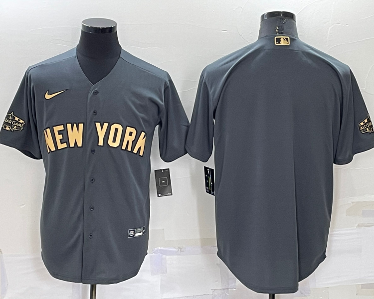 Men's New York Yankees Dark Gray Blank Jersey
