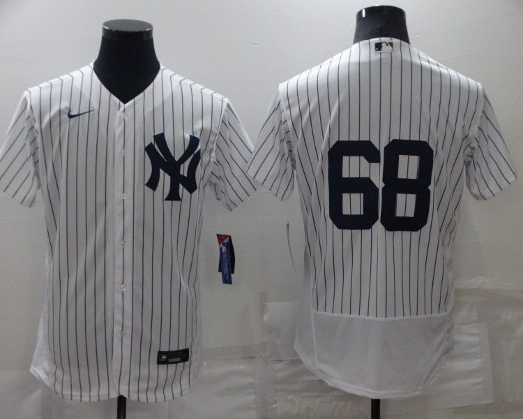 Men's New York Yankees Dellin Betances #68 White Name Jersey