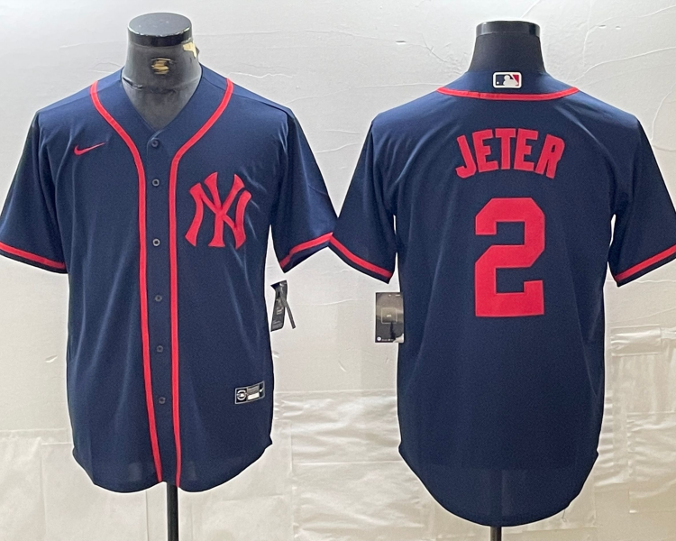 Men's New York Yankees Derek Jeter #2 Navy Limited Jersey