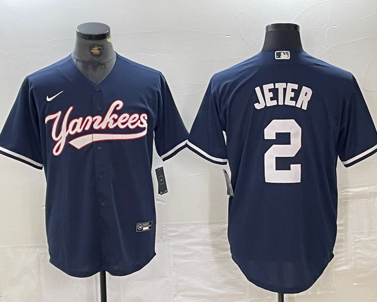 Men's New York Yankees Derek Jeter #2 Navy Limited Jersey