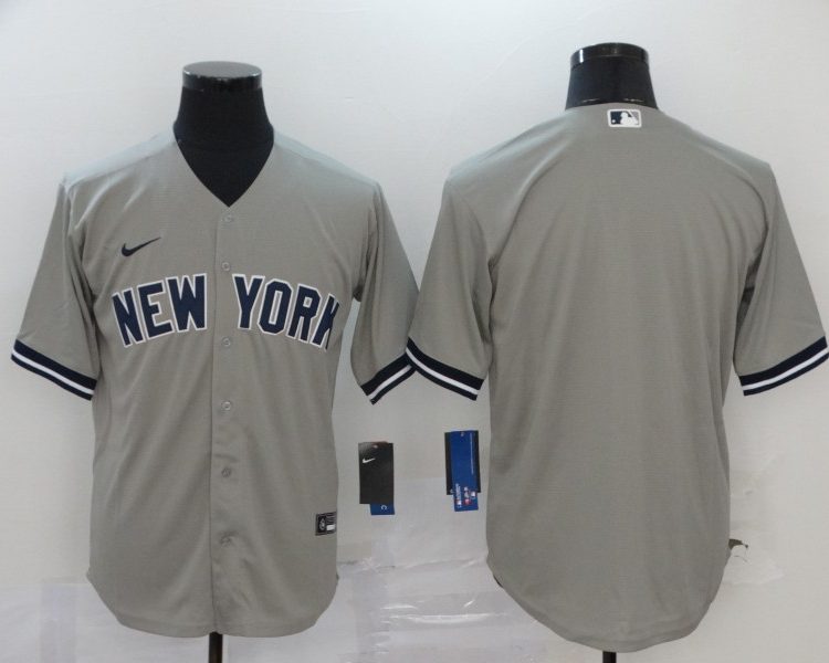 Men's New York Yankees Gray Blank Jersey