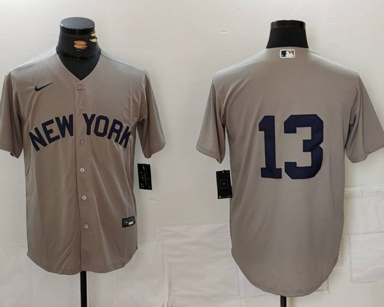Men's New York Yankees Jazz Chisholm Jr. #13 Gray Limited Jersey