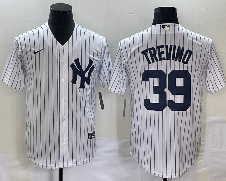 Men's New York Yankees Jose Trevino #39 White Home Jersey