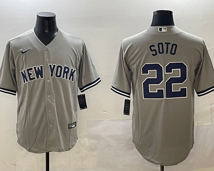 Men's New York Yankees Juan Soto #22 Gray Jersey