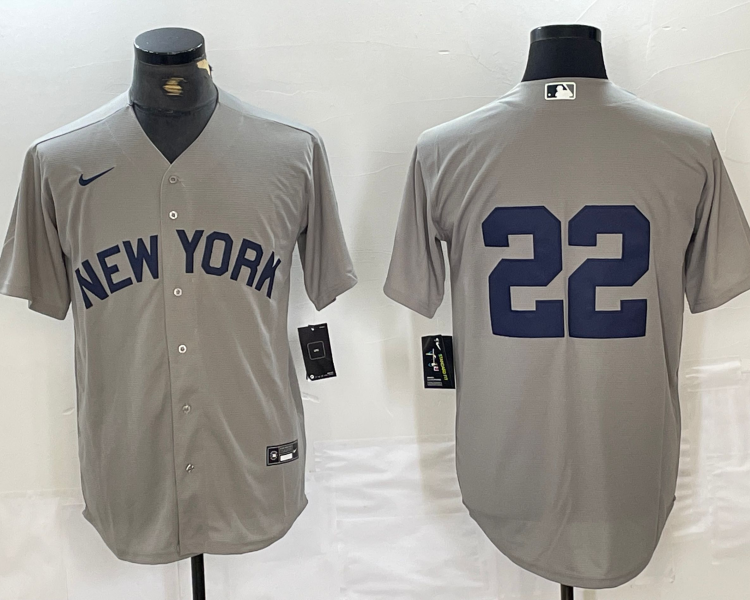 Men's New York Yankees Juan Soto #22 Gray Limited Name Jersey